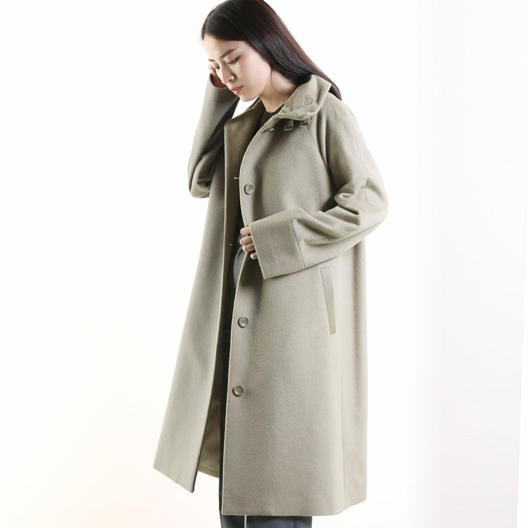 1点限り】カシミヤ ブレンド ウール スタンドカラー ロングコート