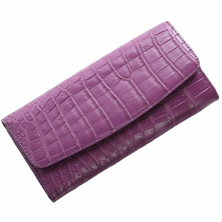 クロコダイル 長財布 カブセ かぶせ 財布 レディース マット加工 クロコダイル 長財布 カブセ かぶせ 財布 レディース マット加工