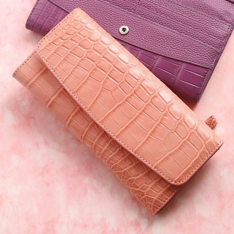 クロコダイル 長財布 カブセ かぶせ 財布 メンズ マット加工