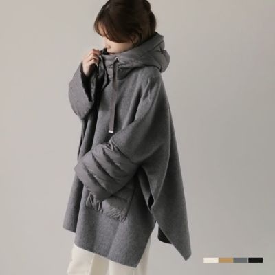 ポンチョ ケープポンチョ フード付き ウール コート レディース ケープ