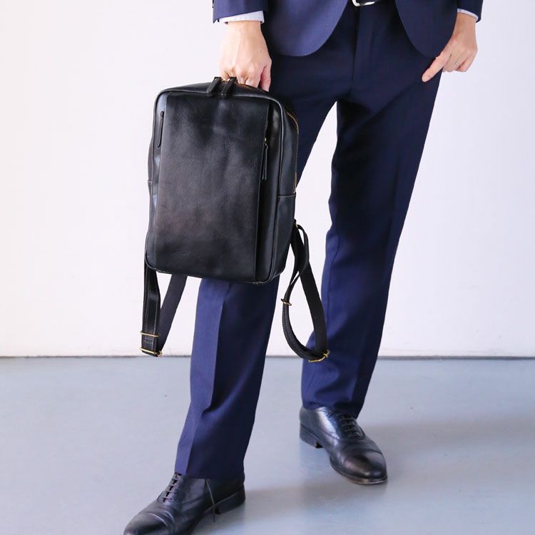 本革リュックサックレザーメンズバッグブラック