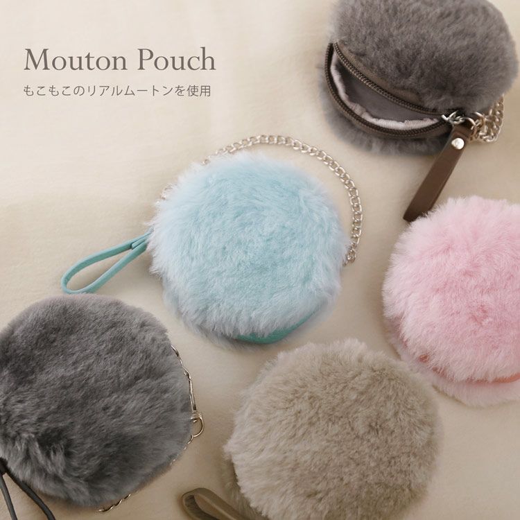 ムートンファーチャームバッグチャームミニポーチ