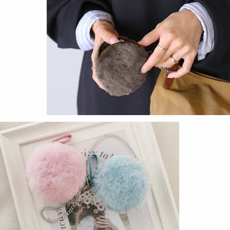 ムートンファーチャームバッグチャームミニポーチ