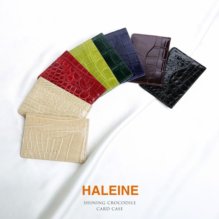クロコダイルシャイニングカードケース薄型パスケースメンズカラーバリエーション