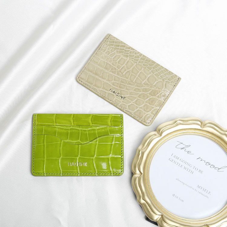 クロコダイルシャイニングカードケース薄型パスケースメンズ