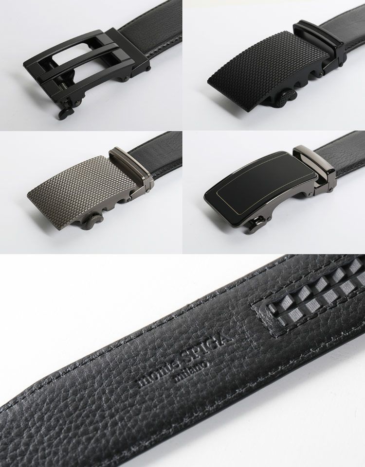 ベルトメンズオートロックベルト自動ベルト牛革本革ベルトビジネスレザーmonteSPIGA