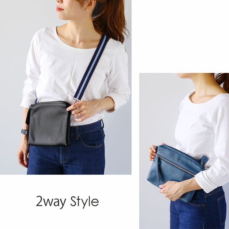 薄型サコッシュショルダーバッグ牛革2WAY日本製ソフトライトレザーカーフレザー本革ブランドプレリーPRAIRIE(09000626r)