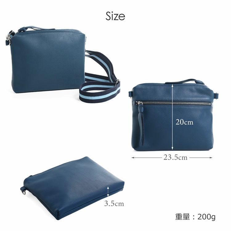 薄型サコッシュショルダーバッグ牛革2WAY日本製ソフトライトレザーカーフレザー本革ブランドプレリーPRAIRIE(09000626r)