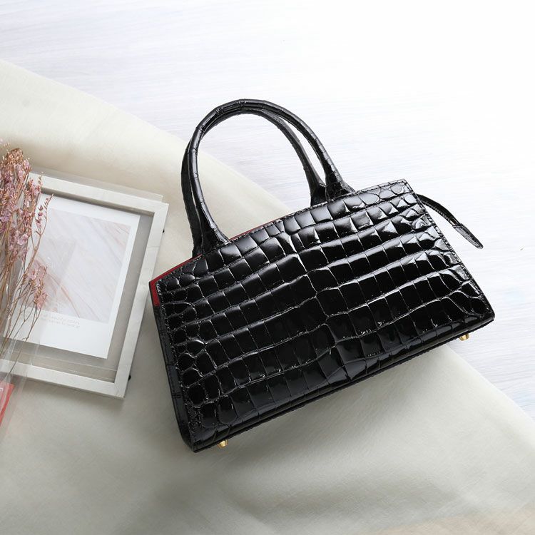 ナイルクロコダイル2wayハンドバッグブラック