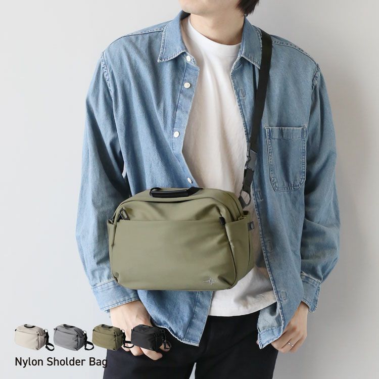 ショルダーバッグストレッチナイロン軽量2WAYメンズ(09000656-mens-1r)