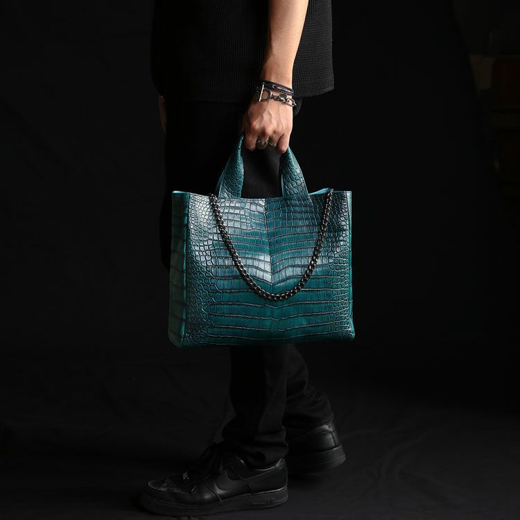 スモールクロコダイルメンズトートバッグ
