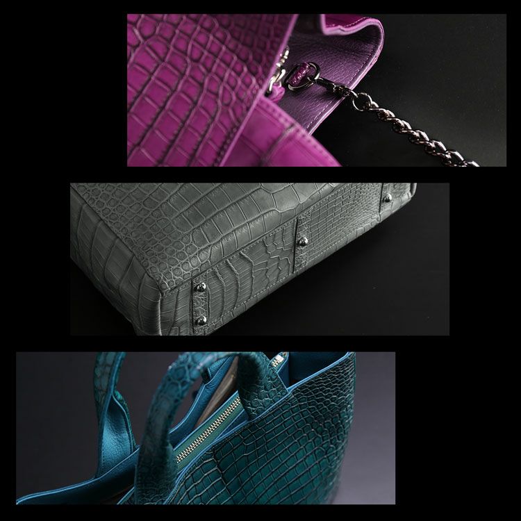 スモールクロコダイルメンズトートバッグ