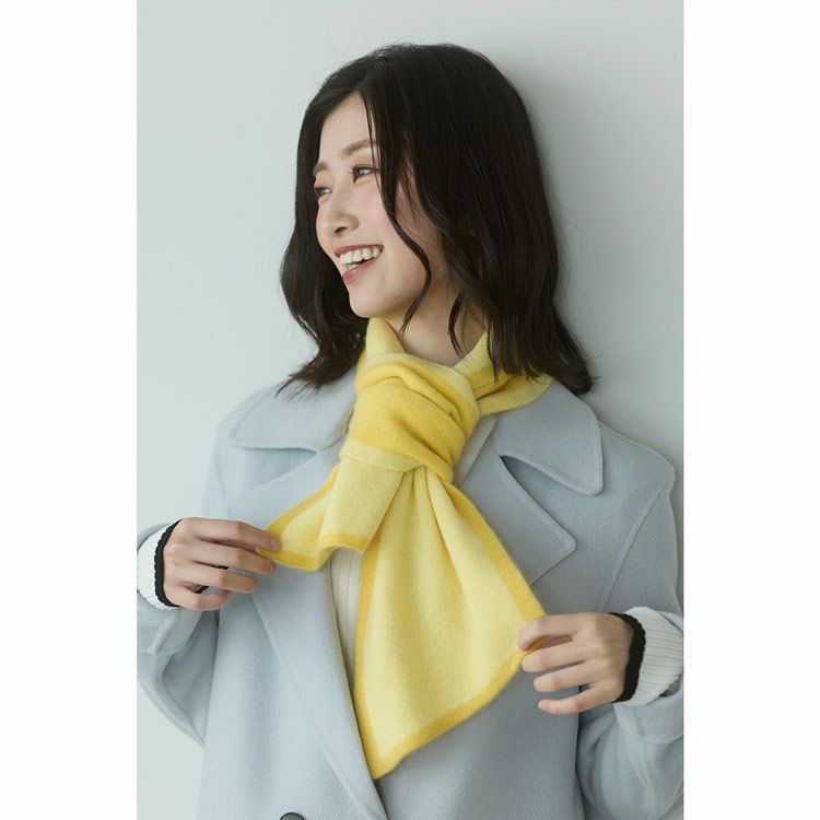 カシミヤ100%ニットマフラーレディースショートマフラー