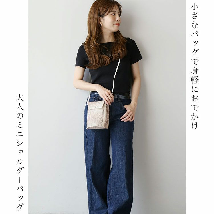 ヒマラヤクロコダイルスマホが入るミニショルダーバッグレディースバッグポシェットマット加工ショルダーバッグ斜めがけホワイト母女性母の日ギフトプレゼント4FA(06001912r)