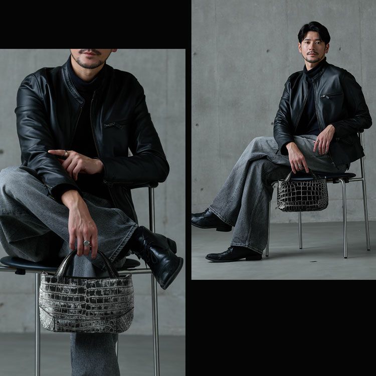 クロコダイル2wayハンドバッグ