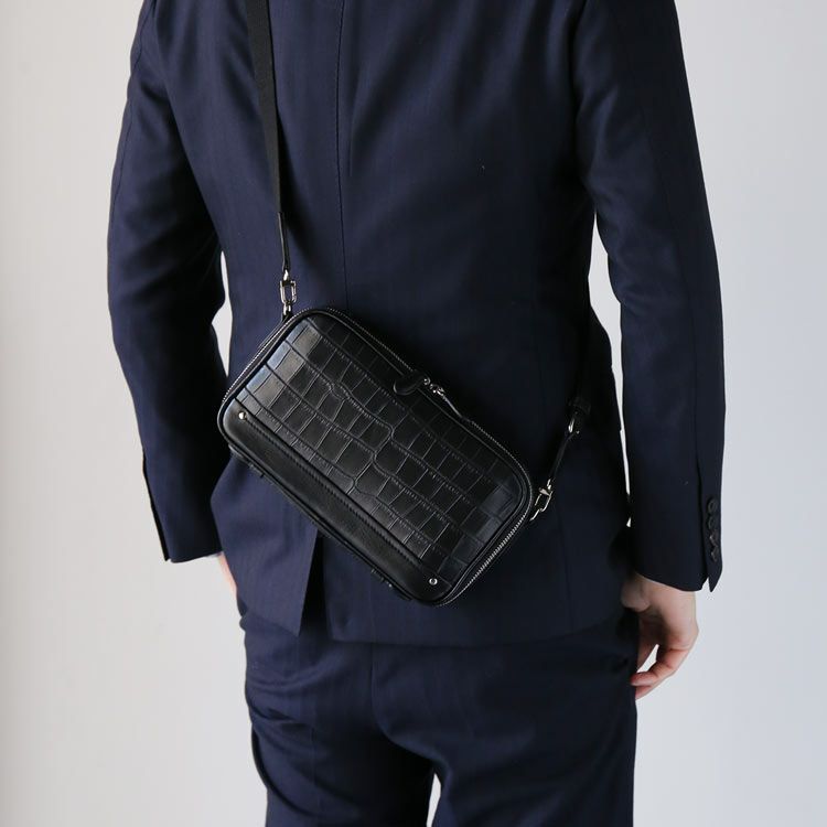クロコダイルメンズミニバッグ