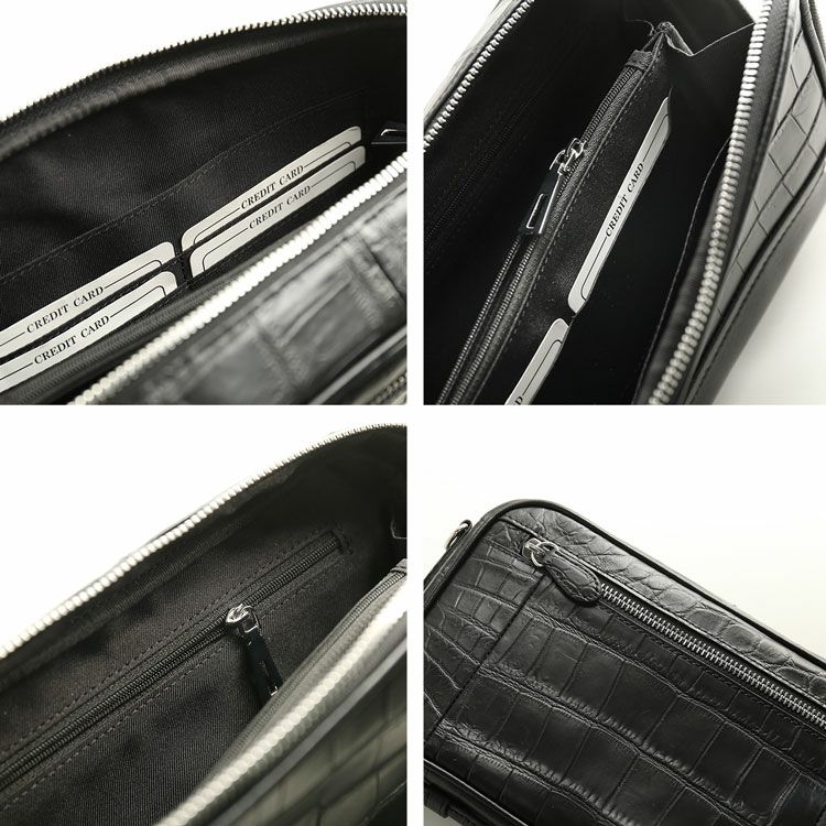 クロコダイルメンズミニバッグ