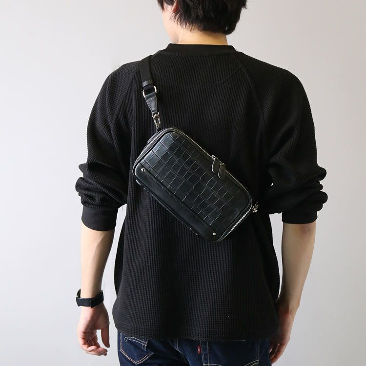 クロコダイルメンズミニバッグ