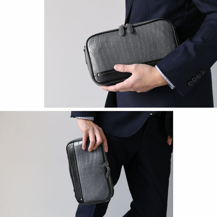 クロコダイルメンズミニバッグ