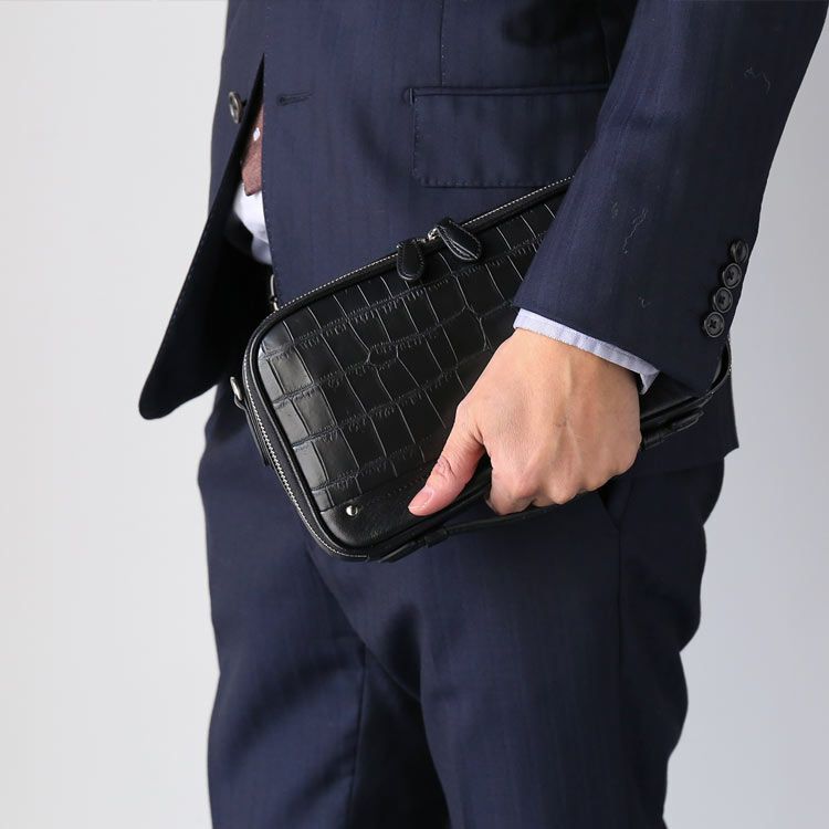 クロコダイルメンズミニバッグ