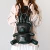 クマさんぬいぐるみリュックサック牛革クロコダイルレディース