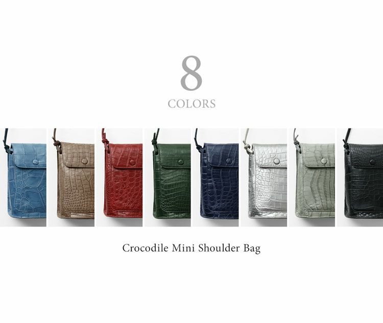 クロコダイルミニショルダーバッグレディース斜めがけバッグ全8色