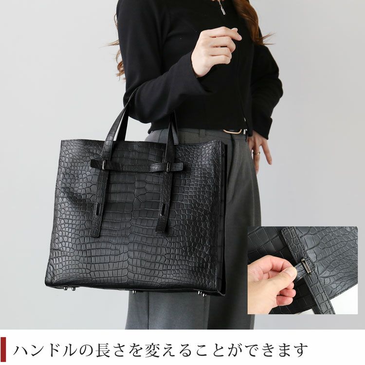 トートバッグクロコダイルレディース肩掛けマット加工ポロサスクロコダイル本革バッグ(06001875r)