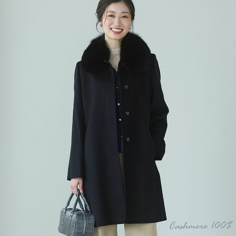 カシミヤ100%ブラックコート