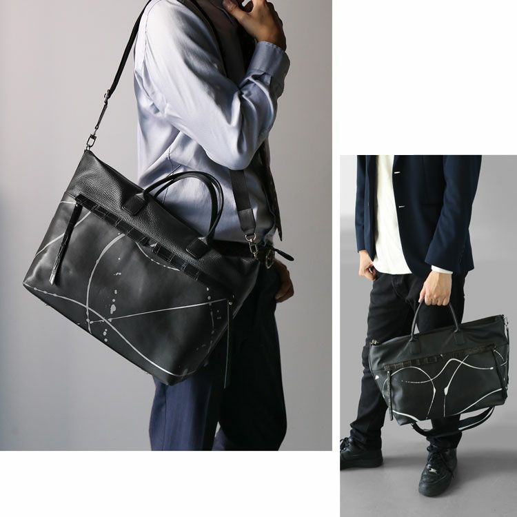 ペイント牛革＆クロコダイル2wayトートバッグ