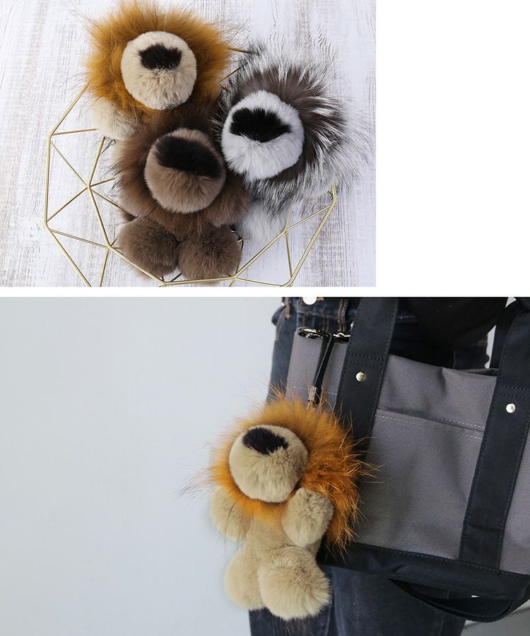 ライオンファーチャームキーホルダー