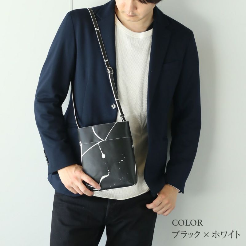 牛革ペイントカーフスキンサコッシュメンズ(07000663-mens-1r)