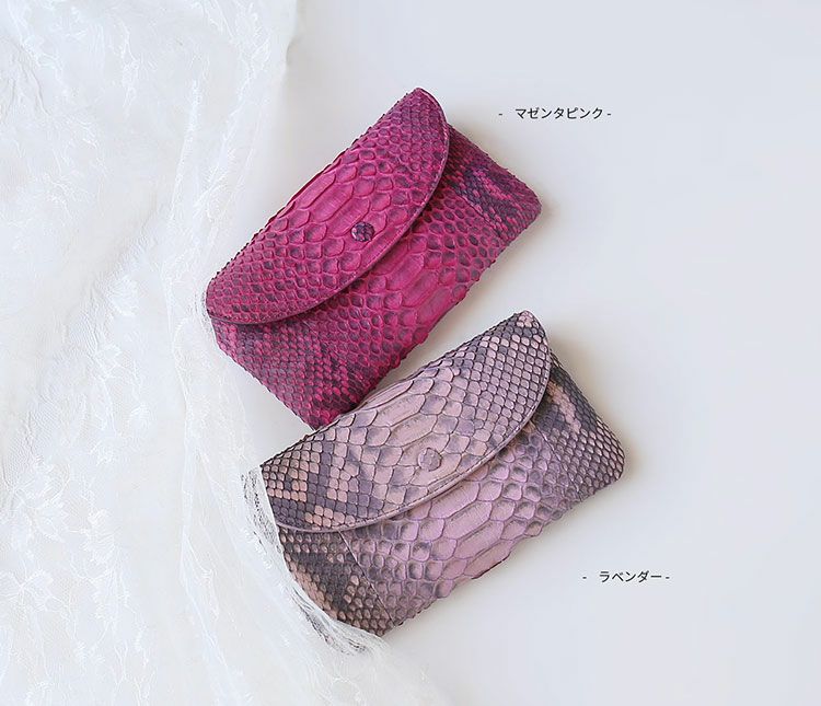 ダイヤモンドパイソンポーチ通院ポーチ通帳ケース長財布レディース(06001907r