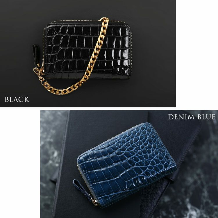 シャイニングクロコダイル財布マゼンタピンクイエロー