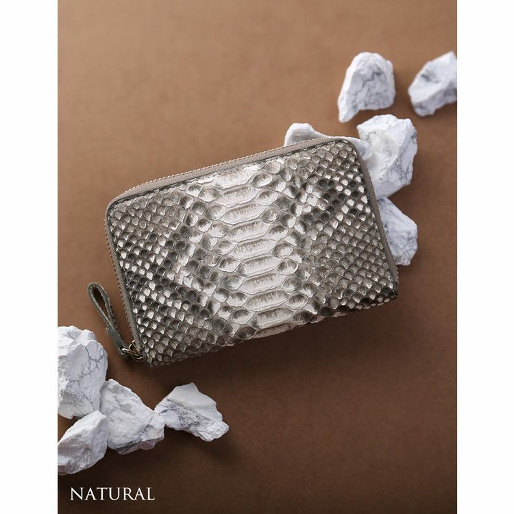 ダイヤモンドパイソンコンパクト財布ナチュラル