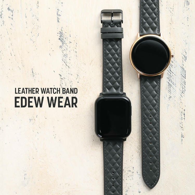 EDEW WEAR エンボスレザー 時計ベルト 22mm幅 付け替え用 本革