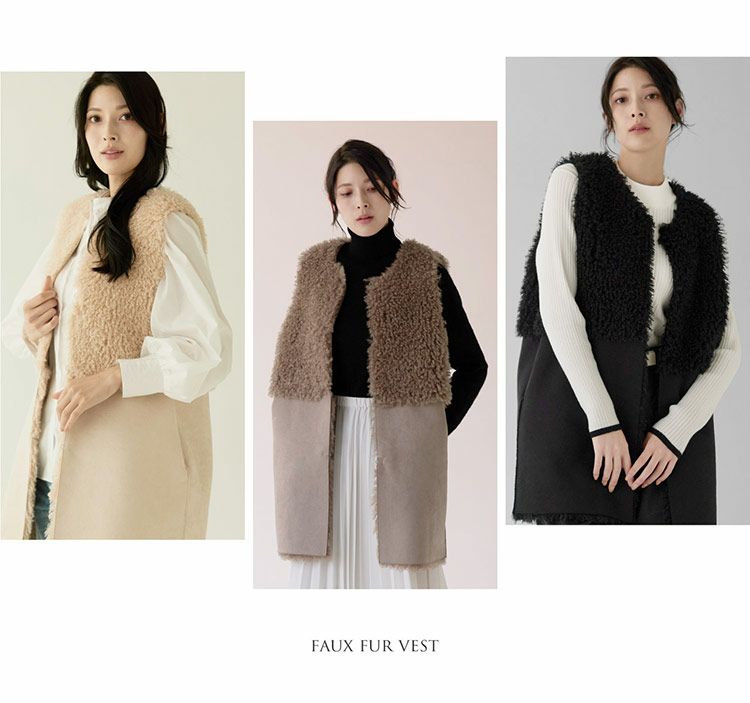 ファーベストエコファーリバーシブルベストレディースフェイクファーベストリバーシブルベスト(08000334r)