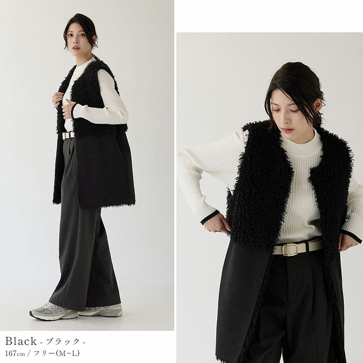 ファーベストエコファーリバーシブルベストレディースフェイクファーベストリバーシブルベスト(08000334r)