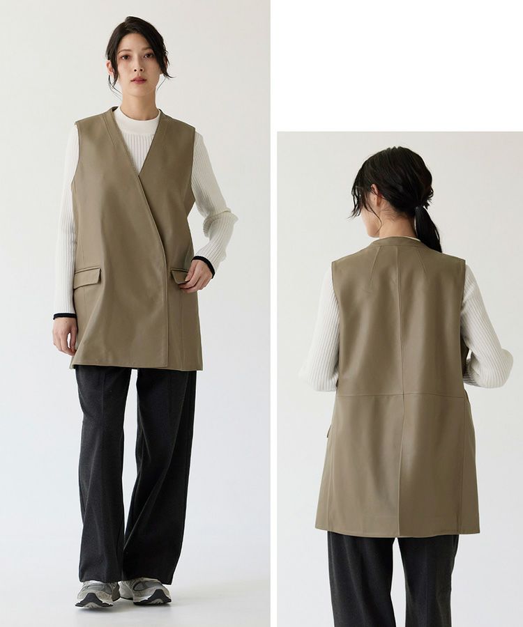 レザーベストダブル仕立てシープスキン