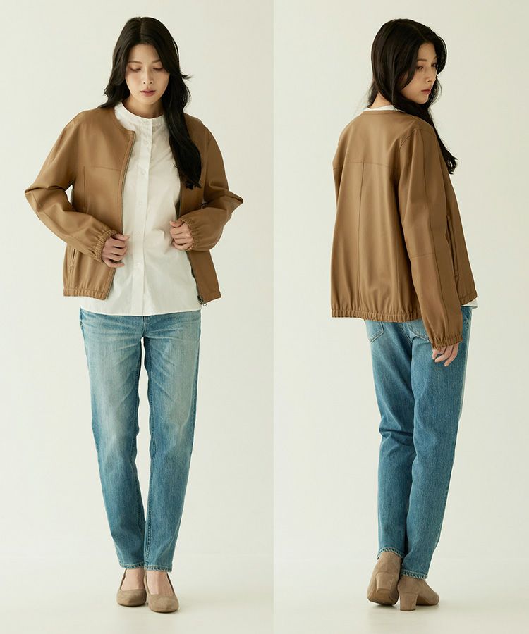 キャメルリバーシブルラムレザージャケット