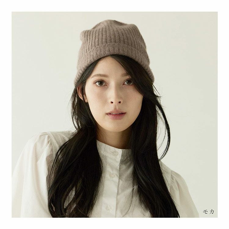 ニット帽レディースカシミヤ100％帽子ニットキャップ(02000343r)