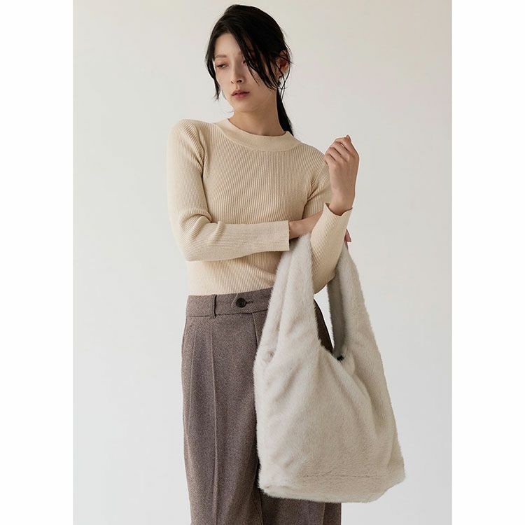 ファーバッグレディーストートバッグLサイズバッグエコファー(07000658r)