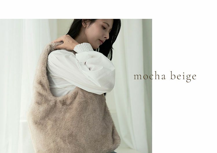 ファーバッグレディーストートバッグLサイズバッグエコファー(07000658r)