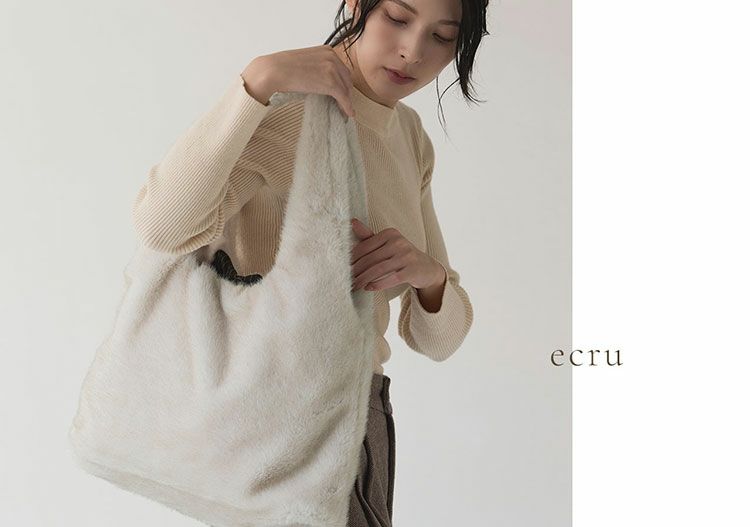 ファーバッグレディーストートバッグLサイズバッグエコファー(07000658r)