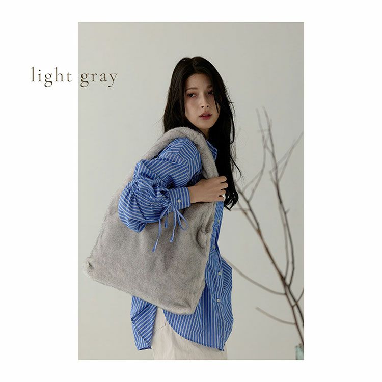 ファーバッグレディーストートバッグLサイズバッグエコファー(07000658r)