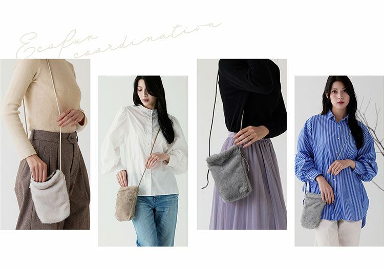 ファーバッグミニショルダーサコッシュレディースバッグ【ネコポスで送料無料】(07000660r)