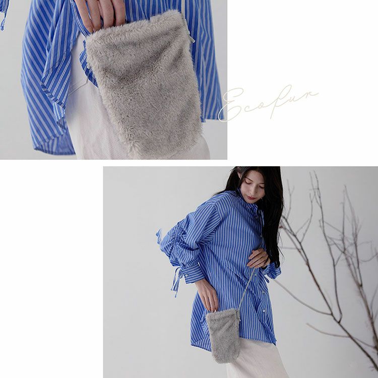 ファーバッグミニショルダーサコッシュレディースバッグ【ネコポスで送料無料】(07000660r)