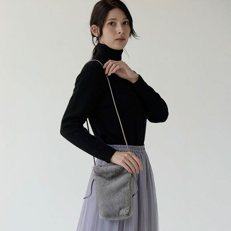 ファーバッグミニショルダーサコッシュレディースバッグ【ネコポスで送料無料】(07000660r)