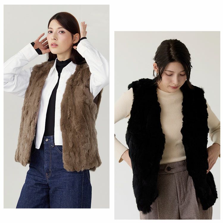 ファーベストレッキスファーベストVネックレディースブラック(01000917r)