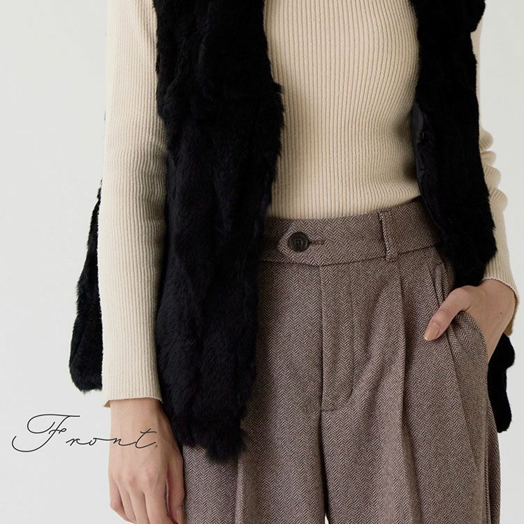 ファーベストレッキスファーベストVネックレディースブラック(01000917r)