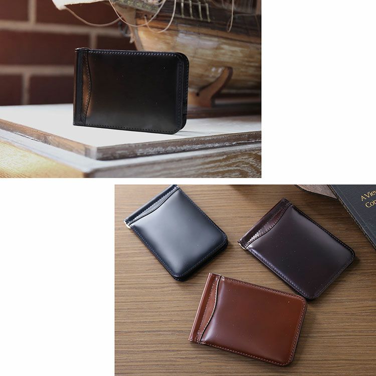 コードバンマネークリップメンズ財布メンズ財布折り財布二つ折り(09000694r)